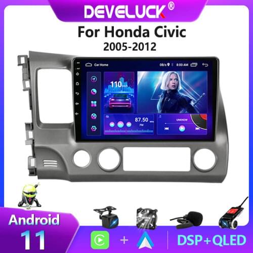 2 din Android 10 6G+128G Car Radio Multimedia video Player Navigation GPS For Honda Civic 2005-2012 2.5D Screen 2din DSP Stereo