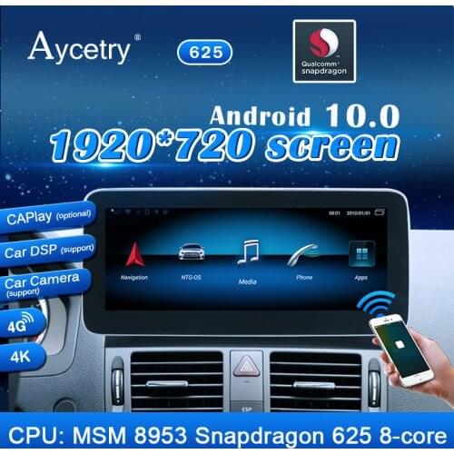 Snapdragon car radio Android 10 For Benz C-Class C Class W204 S204 2008 2009 2010 navigation screen auto audio car stereo gps
