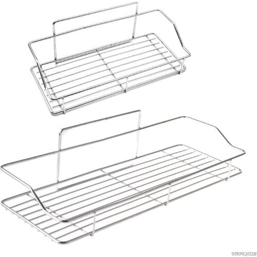 Free Shipping Stainless Steel Shower Organizer Basket Bathroom Shelf Wall Mounted Storage Rack with Suction Cup ly2 21wholesales