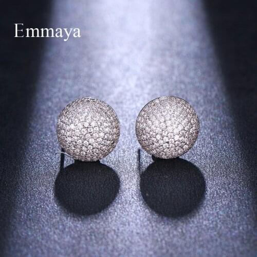 Emmaya Most Popular Minimalism Semi-Circular Shape zircon Female Fashion Dinner First Choice Simplicity Stud Earrings