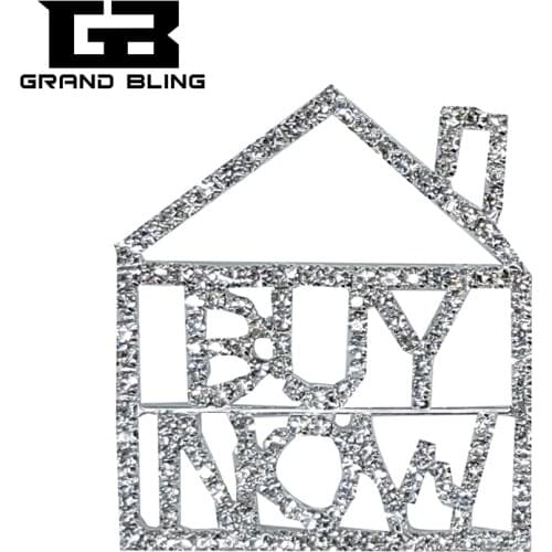 Fantastic Design of BlingBling Crystal Words Lapel Pin"Buy Now for a House" as the Unique gift to Real Estate Sales