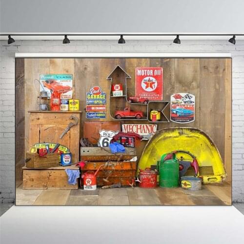 Photography Backdrop Mechanic Tools Shed Motor Car Garage Custom Photo Studio Backdrop Background Banner Vinyl Photo Background
