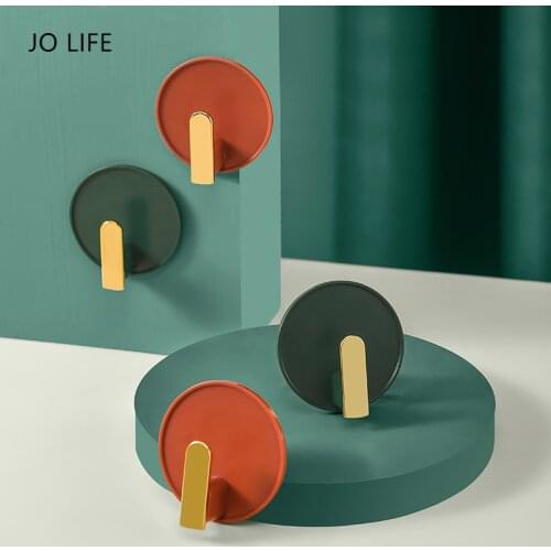 JO LIFE 4PCS/SET Self Adhesive Hanger Storage Racks Nordic Wall Hooks for Hanging Clothes Coat Key