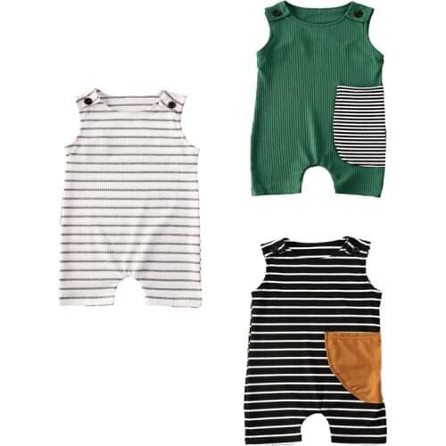 Summer Boys Girls Baby Clothing Casual Jumpsuit Newborn Ribbed Knitted Romper Baby Girls Clothes infant roupas Baby Rompers
