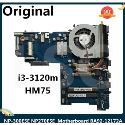 LSC For Samsung NP-300E5E NP270E5E Laptop Motherboard I3-3120m HM75 DDR3 BA92-12172A With HeatSink