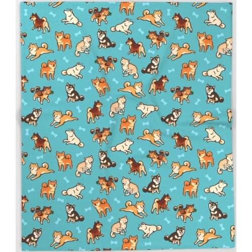 Dog Corgi Cartoon Throw Blanket Cute Kids Design Shiba inu in Blue Blankets for Beds Christmas Decorations for Home