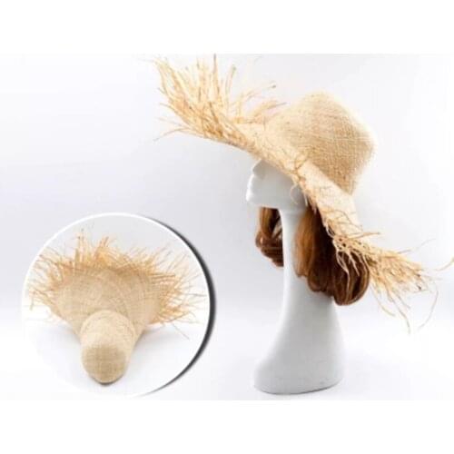 MYZOPER Tassel Wide Brim Fashion New Unisex Straw Hat Sun Protection Personality Summer Hat Beach Cap