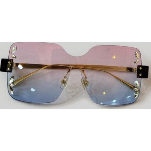 Oversized Square Sunglasses Women Brand Diamonds One Piece Sunglasses Male Lentes De Sol Mujer