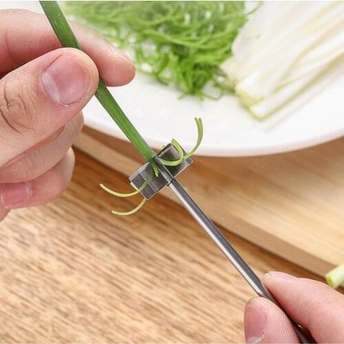 Scallion Slicer Convenient Finely Shred Stainless Steel Circular Blade Chopper Multifunctional Green Onion Shredder for Vegetabl