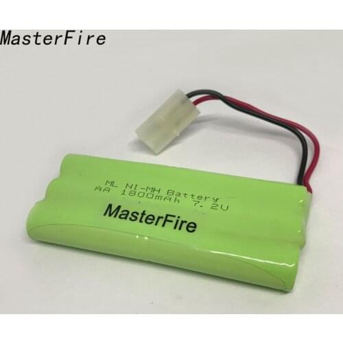 MasterFire Original 7.2V 6x AA 1800mAh Ni-MH Rechargeable Battery Pack with Tamiya Connector for RC Cars RC Boat Remote Toys