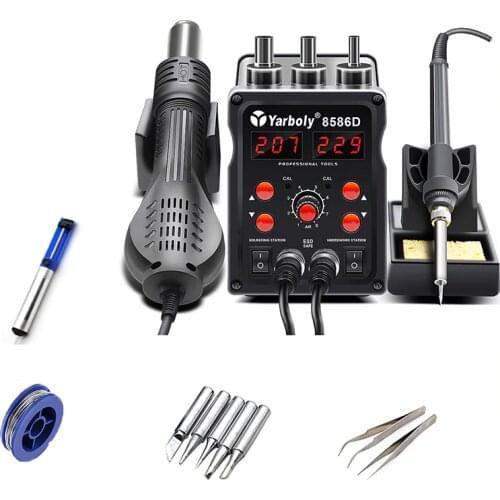 Soldering Station 8586D Digital ESD SMD Rework Soldering Station Hot Air Gun Solder Welder Iron Mobile Phone Repair Tools VS 858