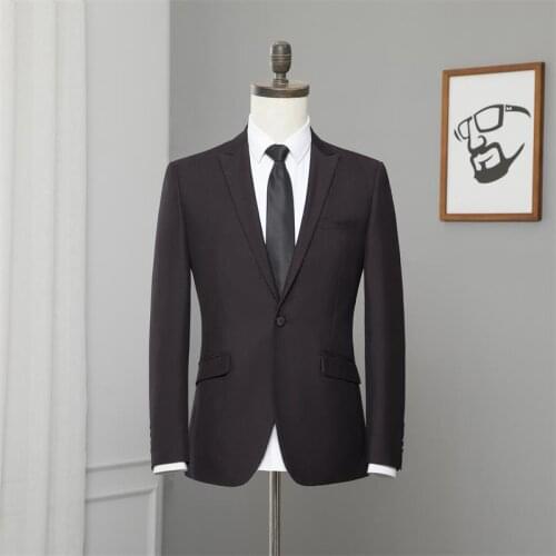 Jacket + Pant) Men Business Slim Suit Sets Wedding Dress Three-piece Suits mens Blazers Coat Trousers Waistcoat