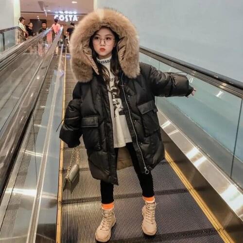 Kids Winter School Girls Children Clothing Boys Long Jacket Baby Girl Clothes Faux Fur Collar Coat Snowsuit Outerwear Coat Parka