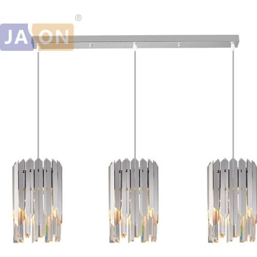 Luxury Chrome Silver Golden Crystal Designer LED Hanging Lamps Chandelier Lighting Suspension Luminaire Lampen For Dinning Room