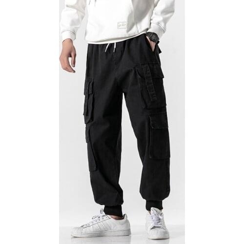 Streetwear Pockets Harem Pants Men Spring Autumn Casual Sweatpants Men Hip Hop Joggers Slim Fit Black Men Pencil Pants 2020