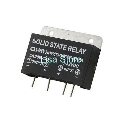 Heat Sink Input 3-32V DC Output 5A 200V DC 4 Pin PCB Mount Solid State Relay