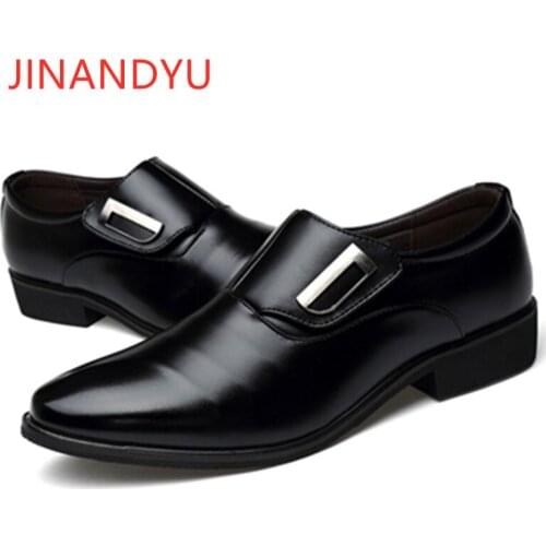 Formal Business Dress Leather Shoes Men Office Leather Shoes Classic Mens Loafers Black Brown Man Wedding Shoes Oxford Elegant