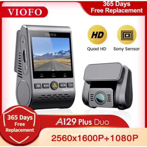 VIOFO A129 Plus Duo Car DVR Dash Cam with Rear View Camera Car Video Recorder Quad HD Night Vision Sony Sensor Dashcam with GPS
