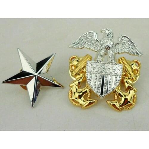 Us Navy Officer Side Cap Badge Pin Us One Star Rank Insignia Lapel Pin OF 2 Military Store