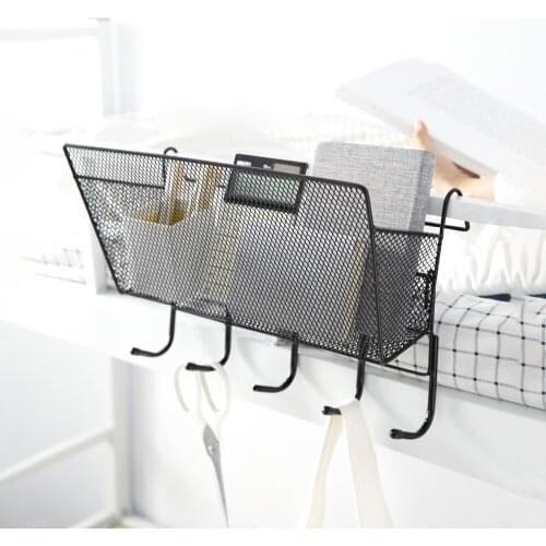 Bed storage racks student dormitory upper bunk bedside storage hanging basket