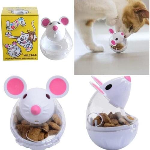 Pet Cat Fun Tumbler Feeder Toy Mouse Leaking Food Balls Pet Educational Toys Pet Leakage Device Funny Cat Interactive Toy