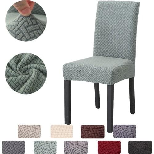1/2/4/6pc Jacquard Chair Covers Stretch For Wedding Dining Room Chair Cover Stretch Elastic Dining Chair Slipcover