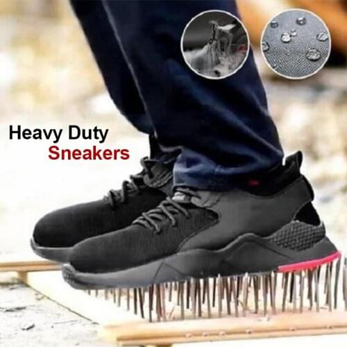 1 Pair Heavy Duty Sneaker Safety Work Shoes Warm Plush Puncture-proof for Men Winter -OPK