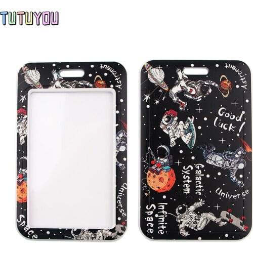 1pcs PC2858 Cosmic Planet Astronaut Buckle Lanyard Neck Strap Lanyard For Keys ID Card Gym Mobile Phone Straps USB Badge Holder