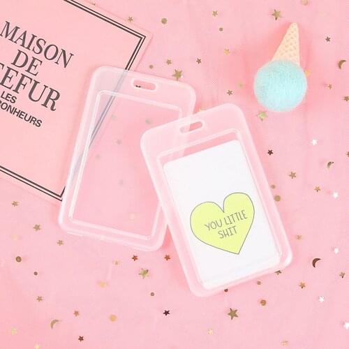 2pc Transparent Pvc Bank Bus Credit Card Holder Cover Storage Card&id Holders Women Men Kids Protector Cover Dropshipping Gifts