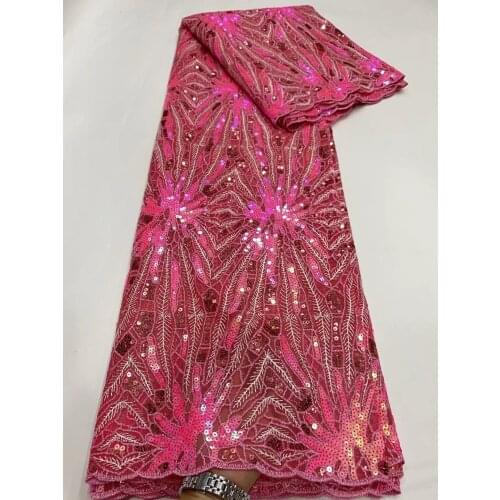 5 Yards Sky Blue Latest Sequins Lace Green African Lace Fabric Tulle White Bridal Dress French Design Lady Party Sewing KRL-4300