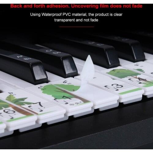88/61/54/49 Keys Piano Keyboard Stickers Numbered Musical Notation And Staff Electronic Keyboard Key Piano Stave Note Sticker