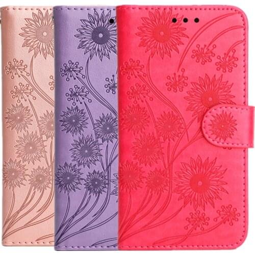 Fashion Sun Flower Leather Flip Soft Cover For iPhone 12 Mini 11 Pro Xs Max X Xr 6 6S 7 8 Plus Wallet Case Card Holder