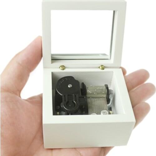 Sinzyo Handmade Wooden Memory Music Box Birthday Gift For Christmas,Birthday,custom engraved music box,personalized gift White