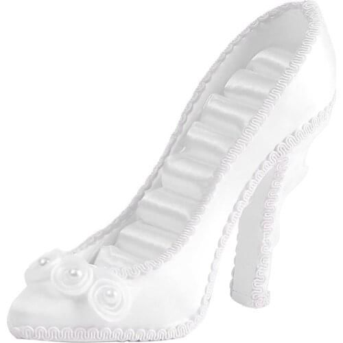 Jewelry Holder Necklace Earring Bracelet Rings Organizer High Heels Shoe Model Jewelry Display Stand (White)