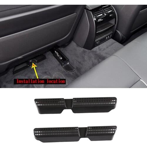 For BMW 5 Series G30 2018-2021 Car Styling ABS Black Air Outlet Cover Trim Under the Seat Car Interior Accessories 2 pcs