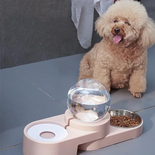 Pet Dog Feeding Water Dispenser Automatic Bowls For Dog Cat Drink Bubble Food Drinking Feeding Container Pet Supplies