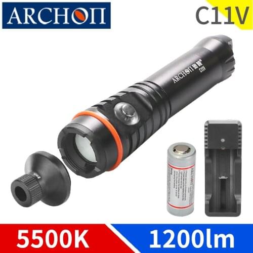 C11V HD diving video light warm white 5500k diving flashlight lighting USB charging dive troch Underwater 100m diving fill light