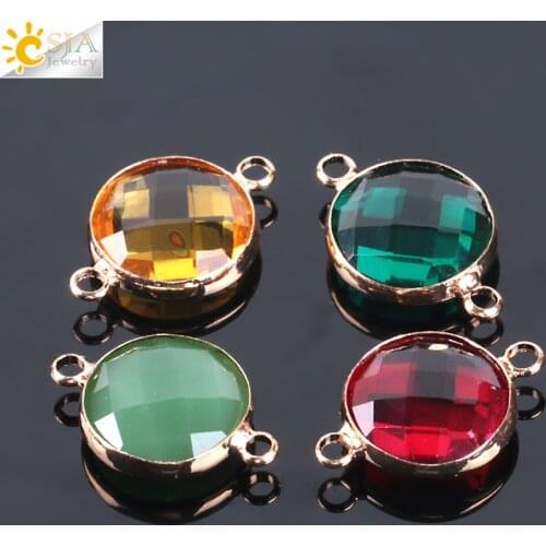 CSJA New Arrival 10pcs 14mm Round Shaped Small Size Czech Crystal Glass Beads Hanging Charm Pendant for Jewelry Making E896