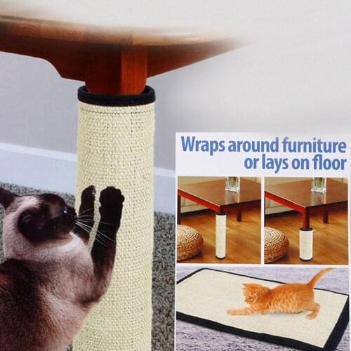 Washable Scratch Mat Cat Foldable Sisal Cat Scratcher Mat Protect Carpet Furniture Sofa Scratching Board Scratching Post for Cat