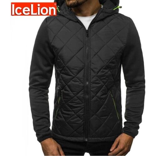 IceLion 2020 Autumn Plaid Jacket Men Solid Zipper Cardigan Coat Mens Cotton Bomber Jackets Fashion Casual Windbreaker