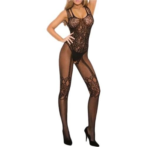 Summer Hot Womens Sexy Lingerie Apparel Hollow Fishnet Crotchless Babydoll Bodysuits Nightwear Babydoll Sexy Costumes Mujer