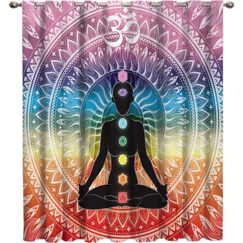 Mandala Datura Buddhism Window Treatments Curtains Valance Living Room Decor Curtain Tiebacks Party Decoration Window