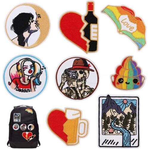 Fashion Art Mash Up Embroidery Patches Iron-On Transfers For Clothing DIY T-Shirt/Backpack Sticker Exquisite Embroidery Stickers