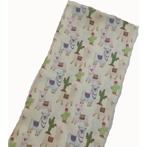 Brand New Alpaca & Cactus Printed Cotton Fabric 001 Fabric Patchwork for Cloth Dress Party Home Decor