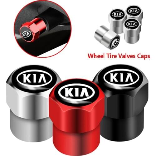 4Pcs New Metal Wheel Tire Valve Caps For KIA Cerato Venga Cadenza Cee'd Forte K9 Optima Soul Picanto Rio Sorento Sportage