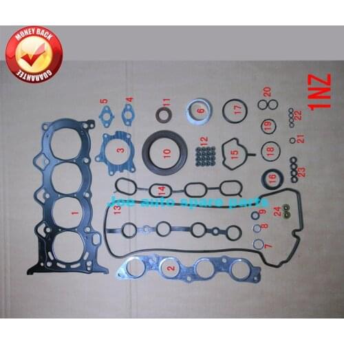 1NZ 1NZFE 1497CC 2NZ 2NZFE 1299CC Engine complete Full gasket set kit for Toyota ECHO/YARIS/ALTIS 1.3L 1.5L 1995-2005 50176900