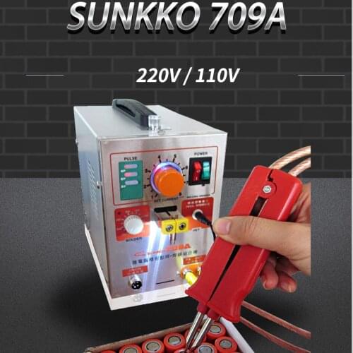 Sunkko 709A battery spot welder with HB-70B welder pen DIY battery pack spot welding machine with clip and nickel sheet