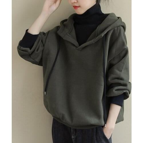 Fake Two-piece Turtleneck Hoodie Thick Warm Oversized Hoodie Sweatshirt Women Winter Tops Pullovers New Fashion Teens Clothes