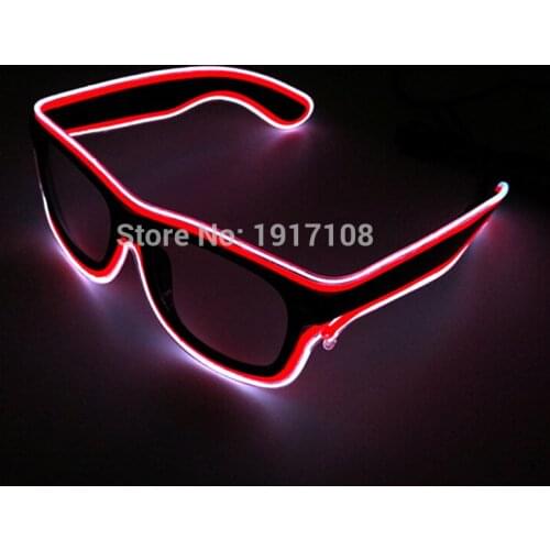 High quality EL Wire Two Colors Flexible Flashing EL Glasses LED Neon Light carnival LED Glasses with Glowing Party Decoration