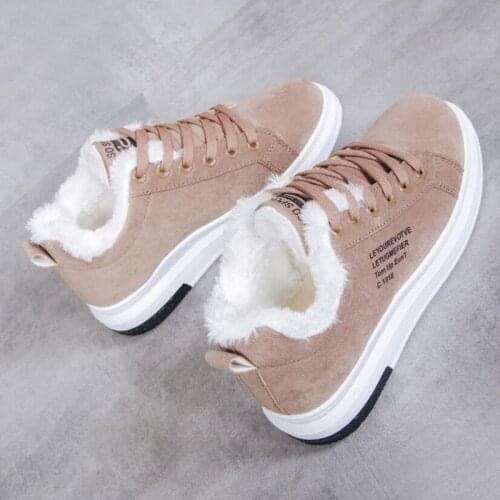 Ladies Casual Shoes Lace-up Fashion Sneakers Platform Snow Boots Winter Women Boots Warm Plush Womens Shoes Zapatos De Mujer